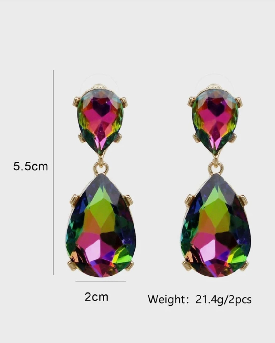 Multicolored Teardrop Gemstone Earrings