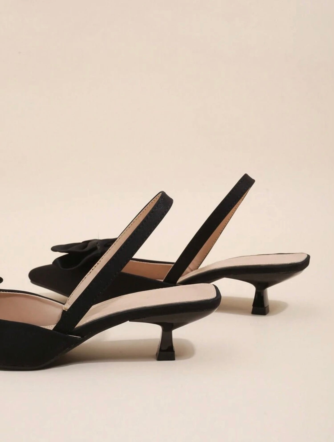 Sleek Bow Slingbacks Heels